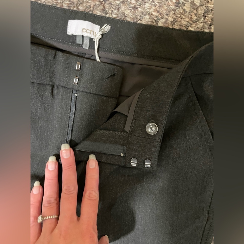 NWOT Ecru Dark Gray Trousers - Picture 5 of 8